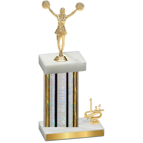 Accented Single Silver Glacier First Place Cheerleading Trophy