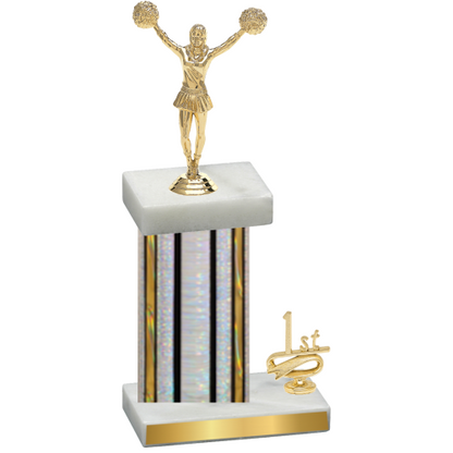 Accented Single Silver Glacier First Place Cheerleading Trophy