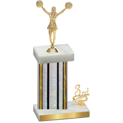 Accented Single Silver Glacier Third Place Cheerleading Trophy