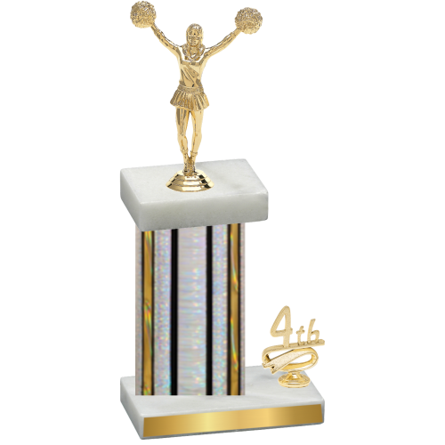 Accented Single Silver Glacier Fourth Place Cheerleading Trophy