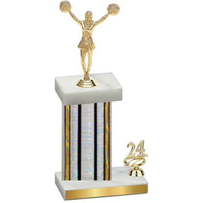 Accented Single Silver Glacier Year Cheerleading Trophy