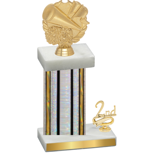 Accented Single Silver Glacier Second Place Cheerleading Trophy