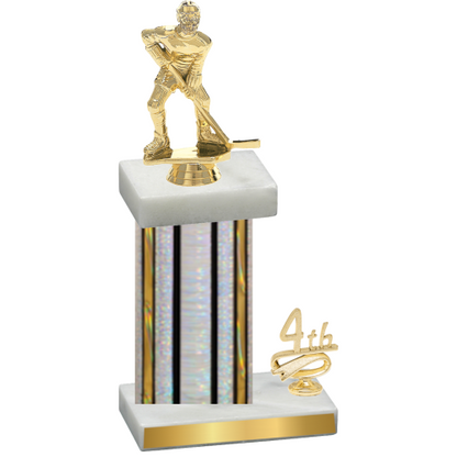 Accented Single Silver Glacier Fourth Place Hockey Trophy