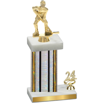 Accented Single Silver Glacier Year Hockey Trophy
