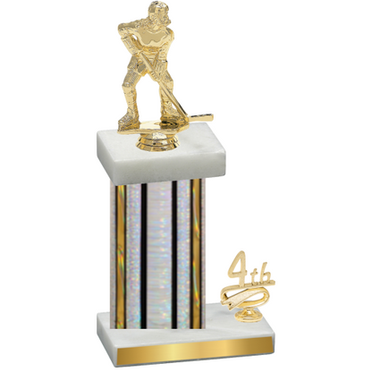 Accented Single Silver Glacier Fourth Place Hockey Trophy