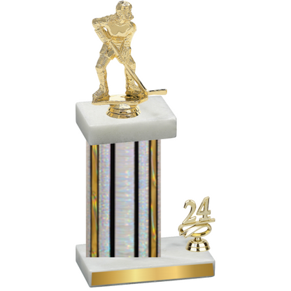 Accented Single Silver Glacier Year Hockey Trophy
