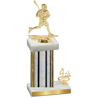 Accented Single Silver Glacier Fourth Place Lacrosse Trophy