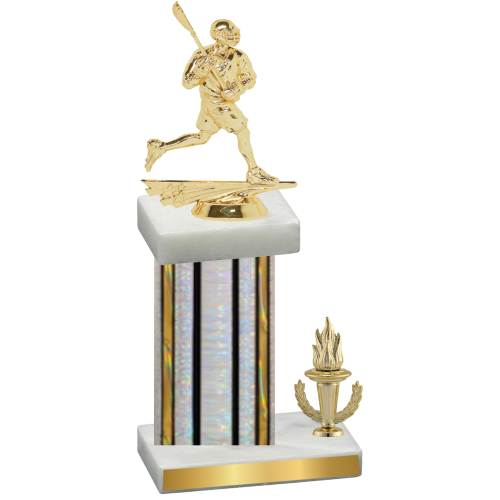 Accented Single Silver Glacier Victory Lacrosse Trophy