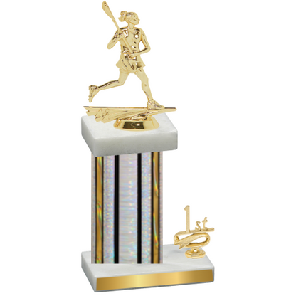 Accented Single Silver Glacier First Place Lacrosse Trophy