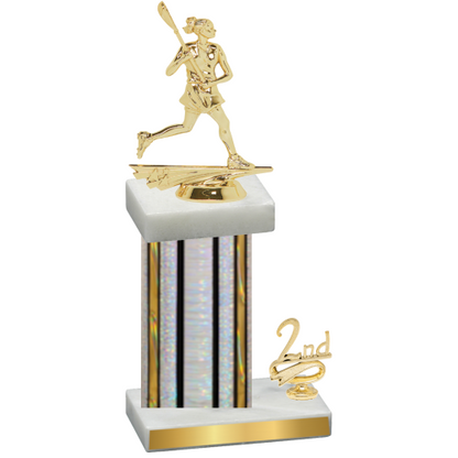 Accented Single Silver Glacier Second Place Lacrosse Trophy