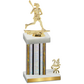 Accented Single Silver Glacier Year Lacrosse Trophy