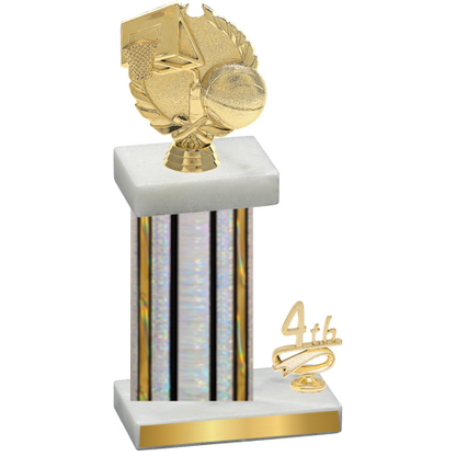 Accented Single Silver Glacier Fourth Place Basketball Trophy