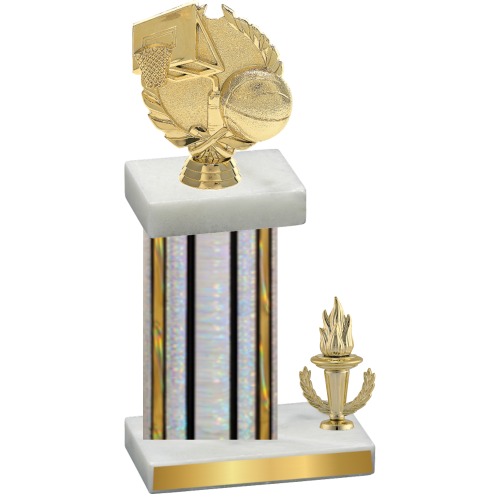 Accented Single Silver Glacier Victory Basketball Trophy