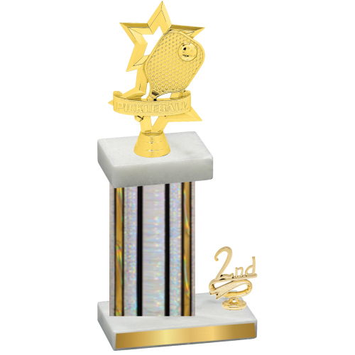 Accented Single Silver Glacier Second Place Pickleball Trophy