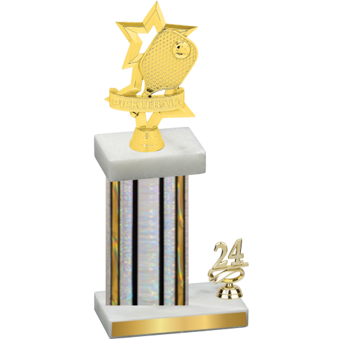 Accented Single Silver Glacier Year Pickleball Trophy
