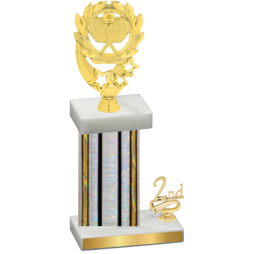 Accented Single Silver Glacier Second Place Pickleball Trophy