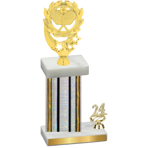 Accented Single Silver Glacier Year Pickleball Trophy