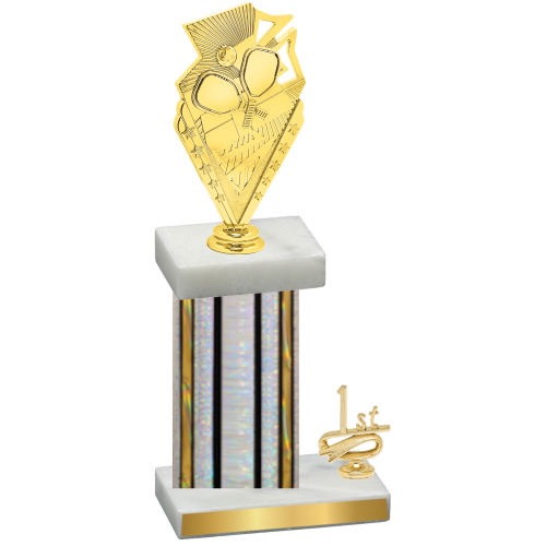 Accented Single Silver Glacier First Place Pickleball Trophy