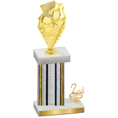 Accented Single Silver Glacier Second Place Pickleball Trophy