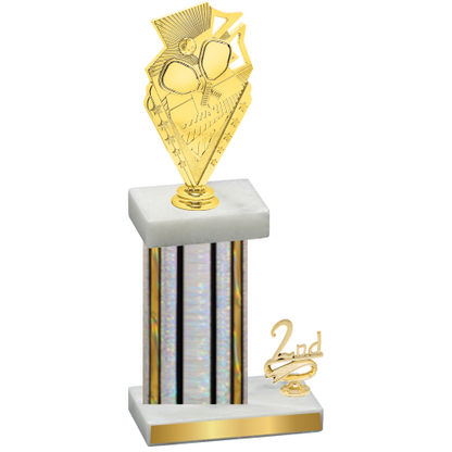 Accented Single Silver Glacier Second Place Pickleball Trophy