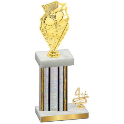 Accented Single Silver Glacier Fourth Place Pickleball Trophy