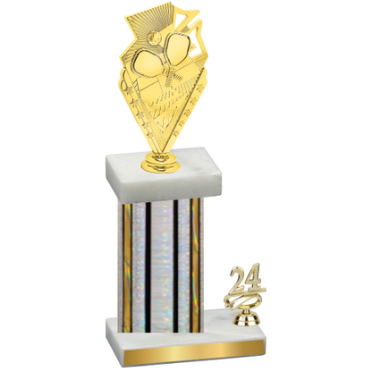 Accented Single Silver Glacier Year Pickleball Trophy