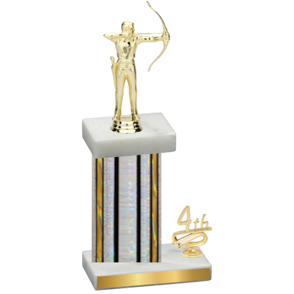 Accented Single Silver Glacier Fourth Place Archery Trophy