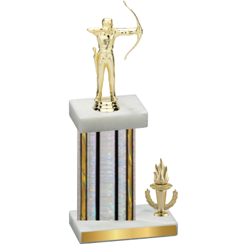 Accented Single Silver Glacier Victory Archery Trophy