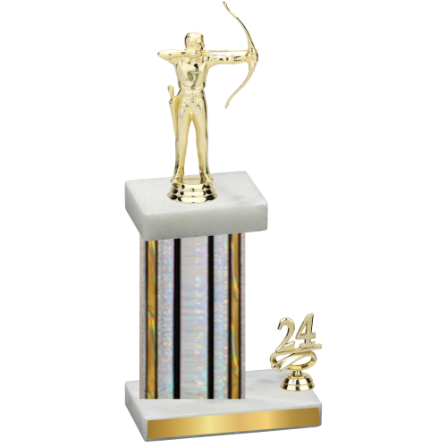 Accented Single Silver Glacier Year Archery Trophy