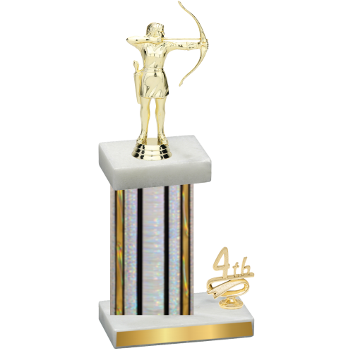 Accented Single Silver Glacier Fourth Place Archery Trophy