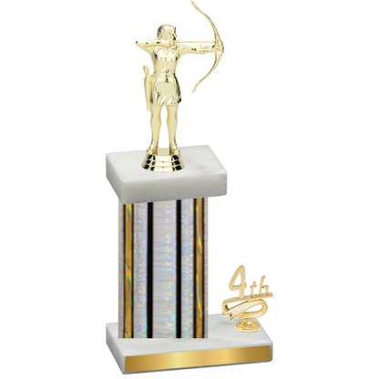 Accented Single Silver Glacier Fourth Place Archery Trophy