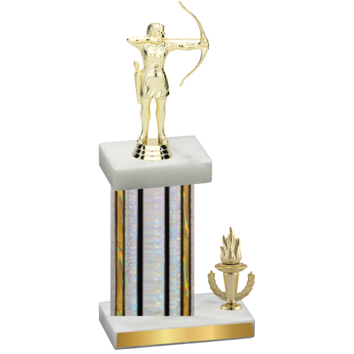 Accented Single Silver Glacier Victory Archery Trophy