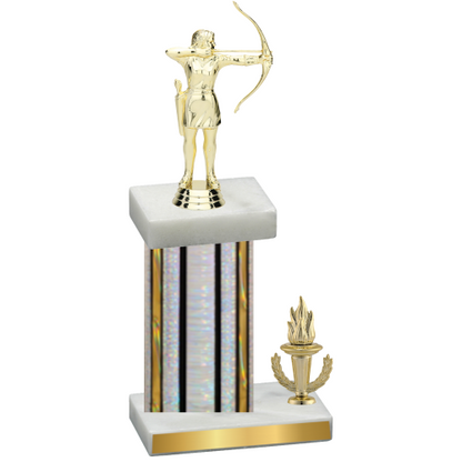 Accented Single Silver Glacier Victory Archery Trophy