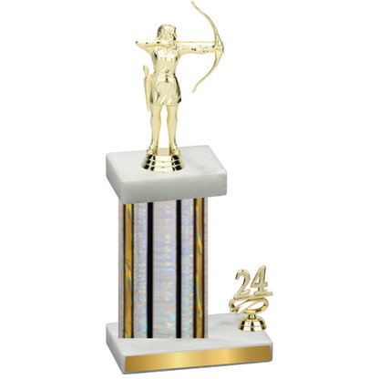 Accented Single Silver Glacier Year Archery Trophy
