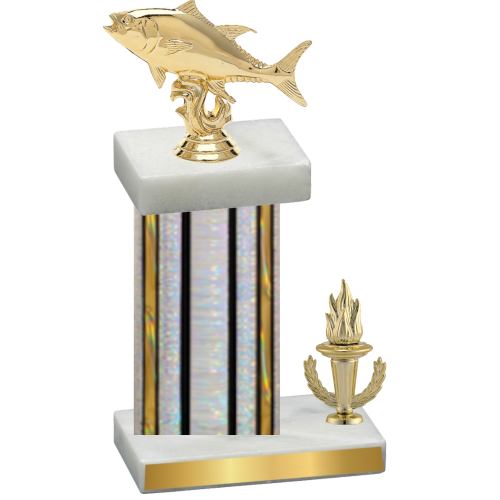 Accented Single Silver Glacier Victory Fishing Trophy