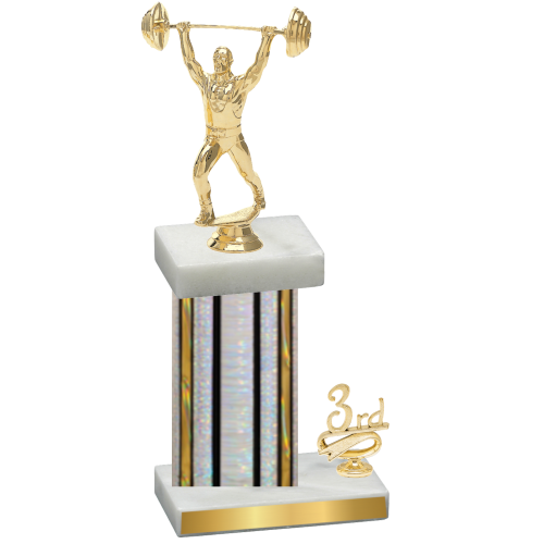 Accented Single Silver Glacier Third Place Weights Trophy