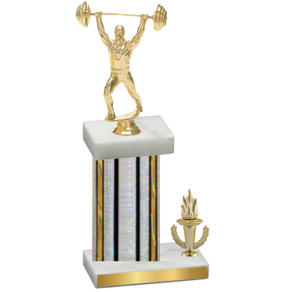Accented Single Silver Glacier Victory Weights Trophy