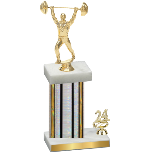 Accented Single Silver Glacier Year Weights Trophy
