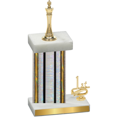 Accented Single Silver Glacier First Place Chess Trophy