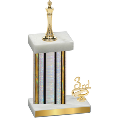Accented Single Silver Glacier Third Place Chess Trophy