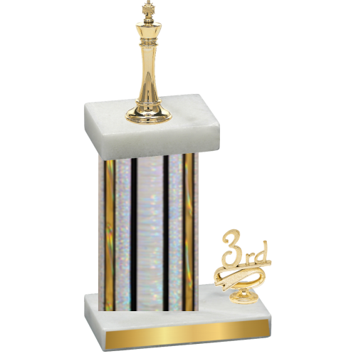 Accented Single Silver Glacier Third Place Chess Trophy