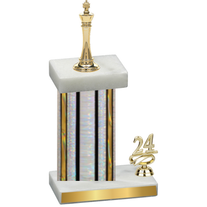 Accented Single Silver Glacier Year Chess Trophy