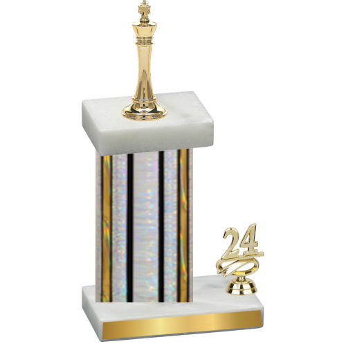 Accented Single Silver Glacier Year Chess Trophy