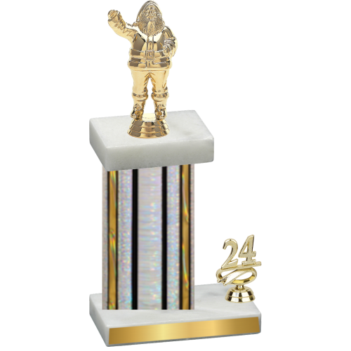 Accented Single Silver Glacier Year Holiday Trophy