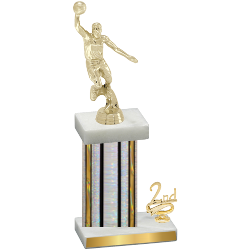Accented Single Silver Glacier Second Place Basketball Trophy