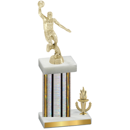 Accented Single Silver Glacier Victory Basketball Trophy