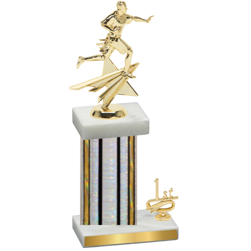 Accented Single Silver Glacier First Place Flag Football Trophy