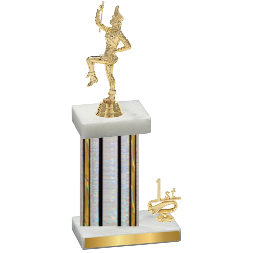 Accented Single Silver Glacier First Place Majorette Trophy