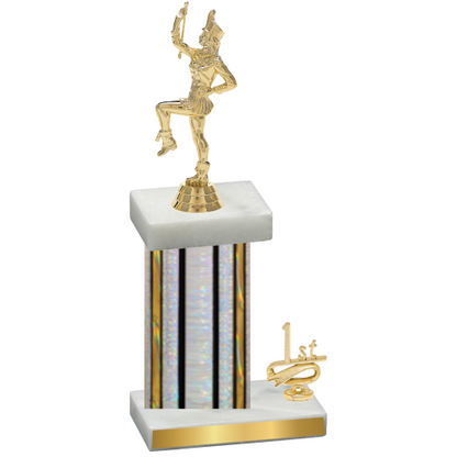 Accented Single Silver Glacier First Place Majorette Trophy