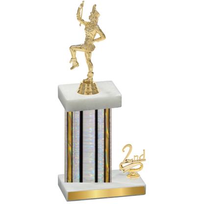 Accented Single Silver Glacier Second Place Majorette Trophy
